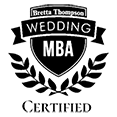 Breta Thompson Wedding MBA Certified badge