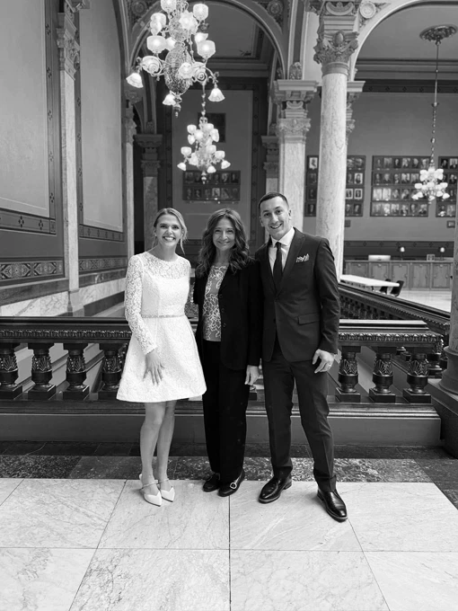 Bretta being a Wedding Officiant 